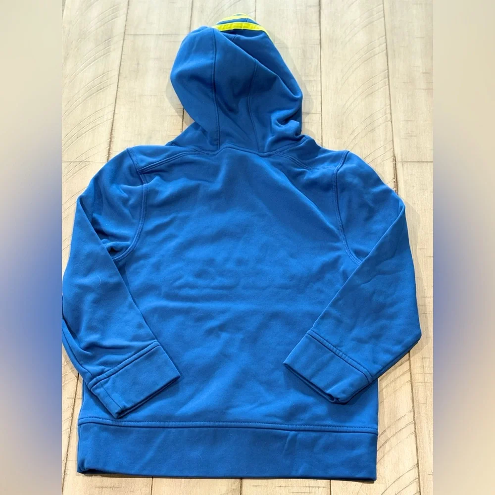 Adidas Kids Blue Hoodie with Yellow Stripes Boys Size 7